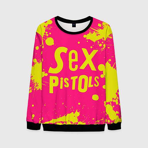 Мужской свитшот Sex Pistols Yellow Logo / 3D-Черный – фото 1