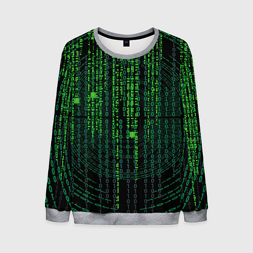 Мужской свитшот Бинарная матрица / 3D-Меланж – фото 1