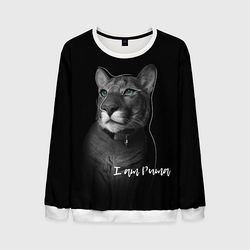 Мужской свитшот I am puma / 3D-Белый – фото 1