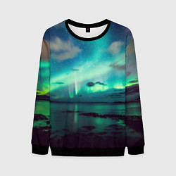 Свитшот мужской Aurora borealis, цвет: 3D-черный