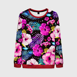 Свитшот мужской Floral pattern Summer night Fashion trend, цвет: 3D-красный