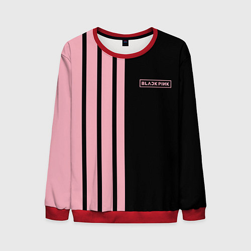 Мужской свитшот BLACKPINK HALF BLACK-PINK MINI LOGO / 3D-Красный – фото 1