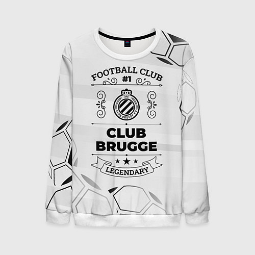 Мужской свитшот Club Brugge Football Club Number 1 Legendary / 3D-Белый – фото 1