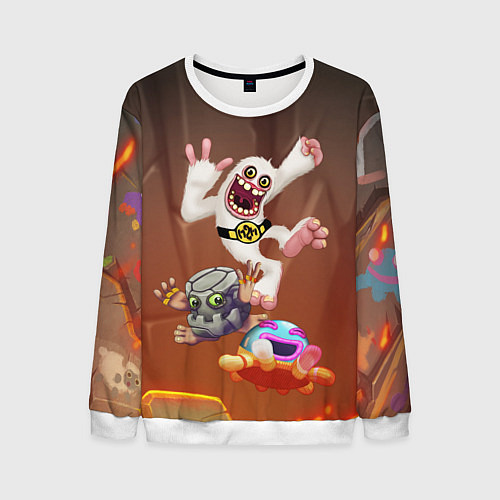 Мужской свитшот Барабамень, Мамунт и Палезатор / 3D-Белый – фото 1