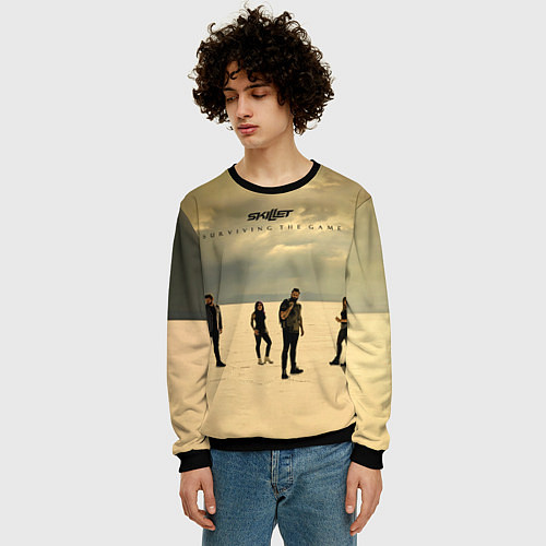 Мужской свитшот Surviving The Game - Skillet / 3D-Черный – фото 3