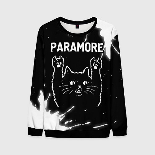 Мужской свитшот Группа Paramore и Рок Кот / 3D-Черный – фото 1