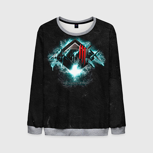 Мужской свитшот More Monsters and Sprites - Skrillex / 3D-Меланж – фото 1