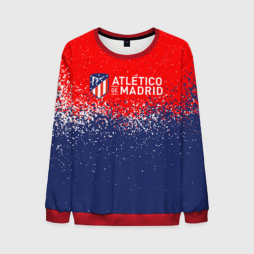 Мужской свитшот Atletico madrid атлетико мадрид брызги красок / 3D-Красный – фото 1