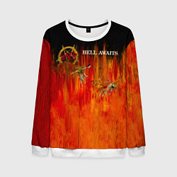 Свитшот мужской Hell Awaits - Slayer, цвет: 3D-белый