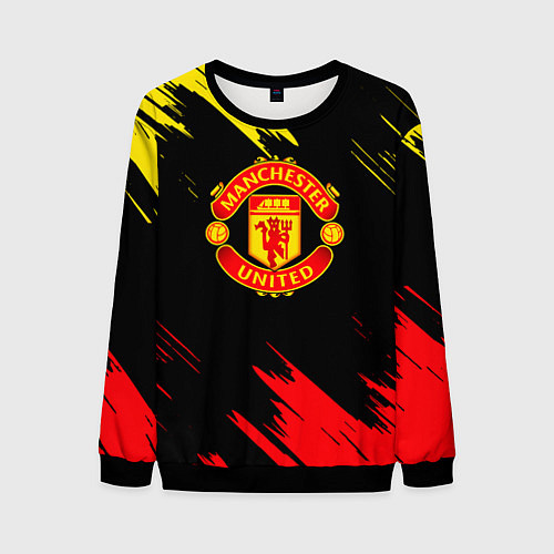 Мужской свитшот Manchester united Texture / 3D-Черный – фото 1