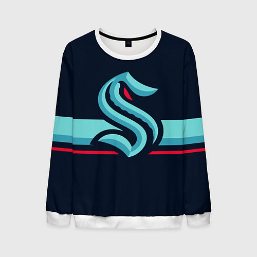 Мужской свитшот Сиэтл Кракен Форма / 3D-Белый – фото 1