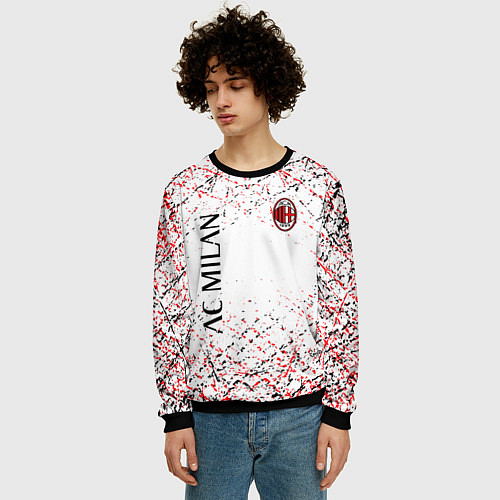 Мужской свитшот Ac milan logo / 3D-Черный – фото 3