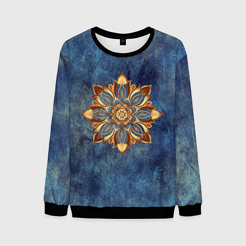 Мужской свитшот Мандала-цветок / 3D-Черный – фото 1