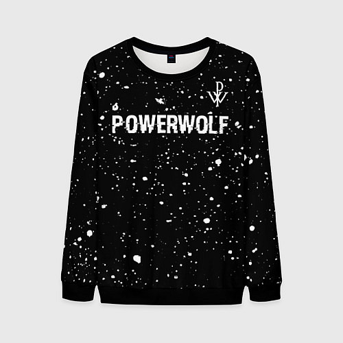 Мужской свитшот Powerwolf Glitch на темном фоне / 3D-Черный – фото 1