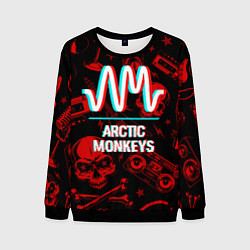 Свитшот мужской Arctic Monkeys Rock Glitch, цвет: 3D-черный