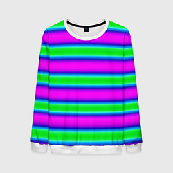 Мужской свитшот Зеленый и фиолетовые яркие неоновые полосы striped