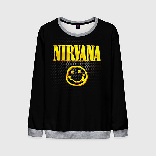 Мужской свитшот NIRVANA соты / 3D-Меланж – фото 1