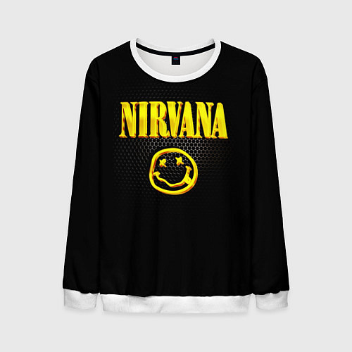 Мужской свитшот NIRVANA соты / 3D-Белый – фото 1