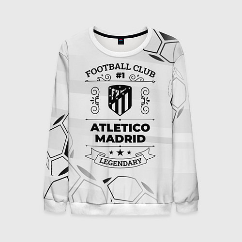 Мужской свитшот Atletico Madrid Football Club Number 1 Legendary / 3D-Белый – фото 1