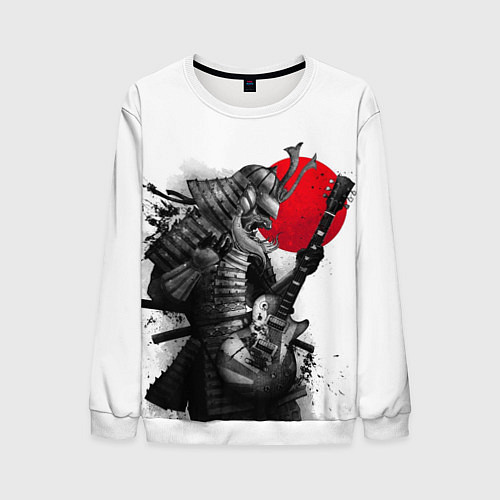 Мужской свитшот Самурай гитарист / 3D-Белый – фото 1
