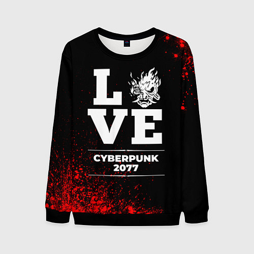 Мужской свитшот Cyberpunk 2077 Love Классика / 3D-Черный – фото 1