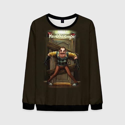 Мужской свитшот Привет сосед игра / 3D-Черный – фото 1