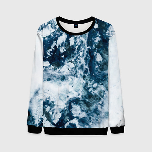 Мужской свитшот Замерзшие Лужи Зимы / 3D-Черный – фото 1