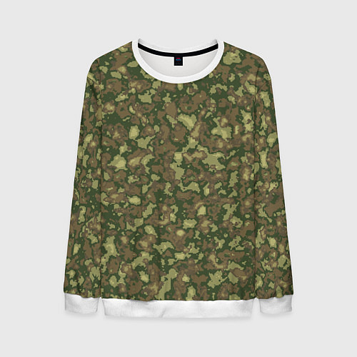 Мужской свитшот Камуфляж цифровой Флора-1 пиксель / 3D-Белый – фото 1