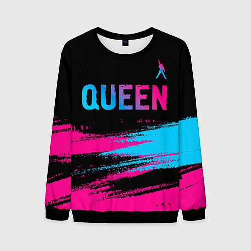 Мужской свитшот Queen Neon Gradient / 3D-Черный – фото 1