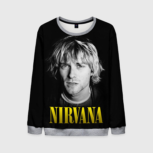 Мужской свитшот Nirvana - Kurt Donald Cobain / 3D-Меланж – фото 1