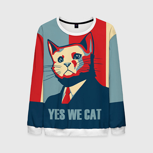 Мужской свитшот YES WE CAN T / 3D-Белый – фото 1
