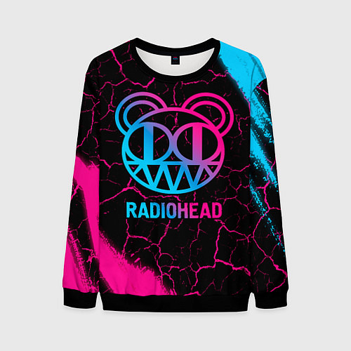 Мужской свитшот Radiohead - neon gradient / 3D-Черный – фото 1