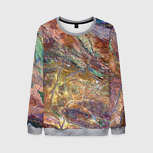 Мужской свитшот Горная порода возраст которых превышает 3,6 миллиа / 3D-Меланж – фото 1