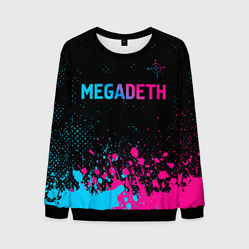 Мужской свитшот Megadeth - neon gradient / 3D-Черный – фото 1