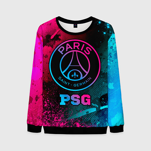 Мужской свитшот PSG - neon gradient / 3D-Черный – фото 1