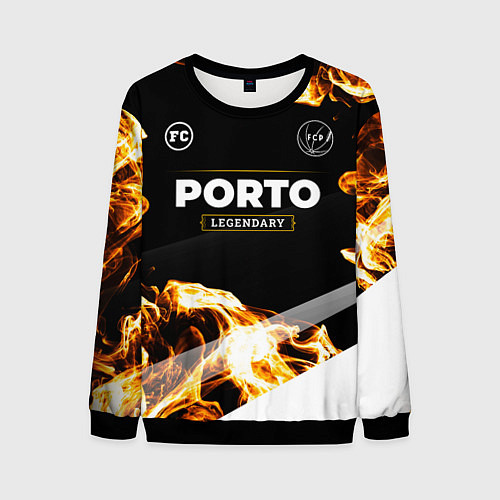 Мужской свитшот Porto legendary sport fire / 3D-Черный – фото 1