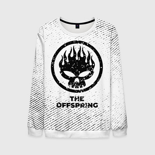 Мужской свитшот The Offspring с потертостями на светлом фоне / 3D-Белый – фото 1