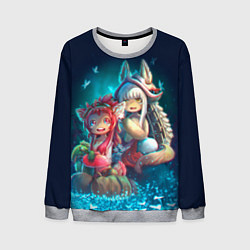Свитшот мужской Наначи и Митти из аниме Сделано в бездне, цвет: 3D-меланж
