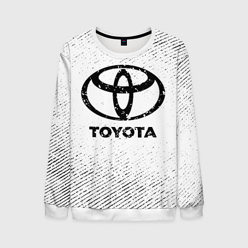 Мужской свитшот Toyota с потертостями на светлом фоне / 3D-Белый – фото 1
