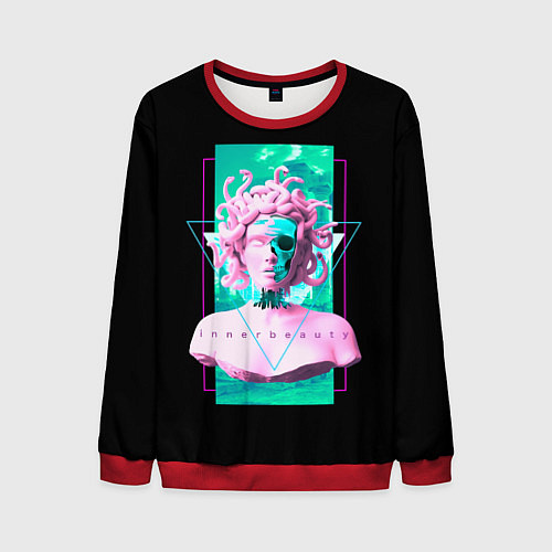 Мужской свитшот Бюст Горгоны / 3D-Красный – фото 1
