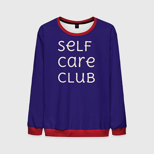 Мужской свитшот Self care club blue / 3D-Красный – фото 1