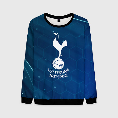 Мужской свитшот Tottenham hotspur Соты абстракция / 3D-Черный – фото 1