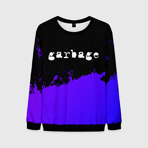 Мужской свитшот Garbage purple grunge / 3D-Черный – фото 1