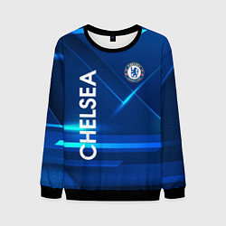 Свитшот мужской Chelsea Синяя абстракция, цвет: 3D-черный