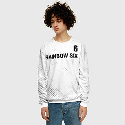 Свитшот мужской Rainbow Six glitch на светлом фоне: символ сверху, цвет: 3D-белый — фото 2