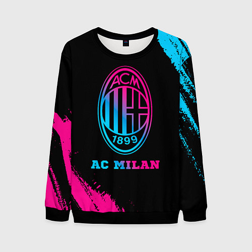 Мужской свитшот AC Milan - neon gradient / 3D-Черный – фото 1