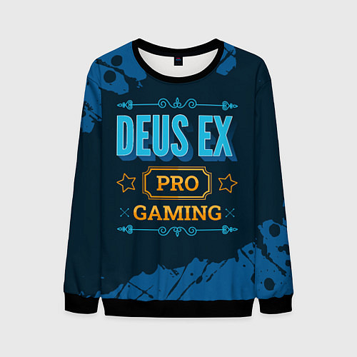 Мужской свитшот Игра Deus Ex: pro gaming / 3D-Черный – фото 1