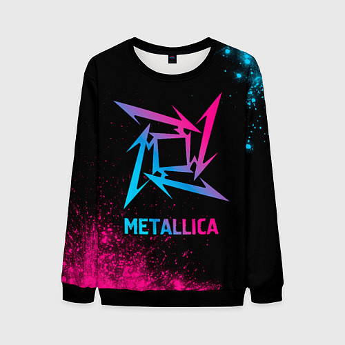 Мужской свитшот Metallica - neon gradient / 3D-Черный – фото 1