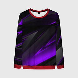 Свитшот мужской Черно-фиолетовая геометрическая абстракция, цвет: 3D-красный