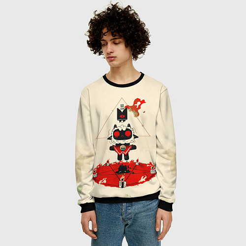 Мужской свитшот Культ ягненка агнец / 3D-Черный – фото 3